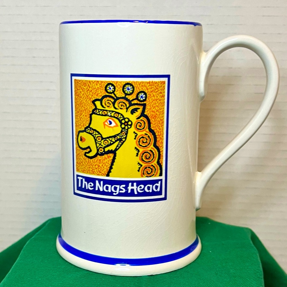 Vintage Stein Tankard The Nags Head English Inn Signs by Burleigh England 5.5"